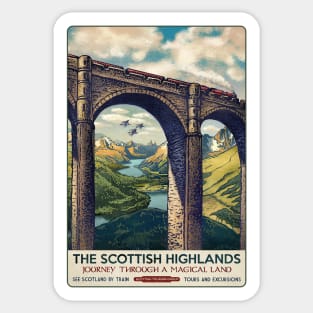 Scottish Highlands Travel Poster Sticker